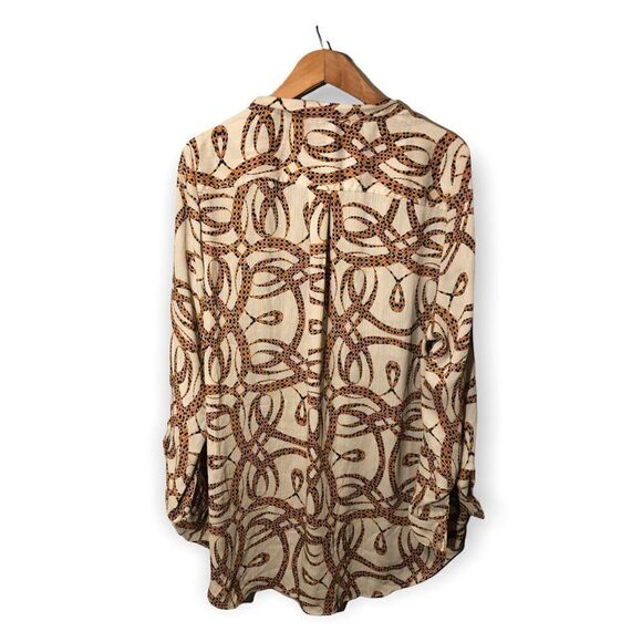 Richard Allen H&M Long Sleeve Blouse Womens 14 Buttons Print - Picture 3 of 6